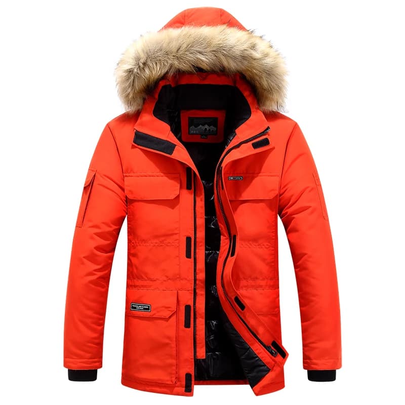 High-quality Winter New Model Solid-color Detachable Hat Warm and Cozy Cotton Coat with a Fur Collar for Men Outerwear