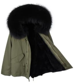 Man Real Fur Coat Real Raccoon Fur Hooded Coat Nature Rabbit Fur Lining Jackets Real Fur Parka Men Winter Jacket