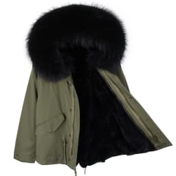 Man Real Fur Coat Real Raccoon Fur Hooded Coat Nature Rabbit Fur Lining Jackets Real Fur Parka Men Winter Jacket