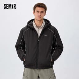 Semir Men Padded Jacket Loose Fit Drawstring Hooded 2026 New Winter Daily Wear Urban Casual Style Cold Weather Layering