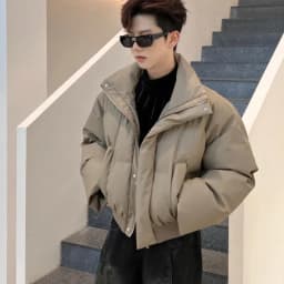 Short Quilted Padded Jacket Man Loose Korean Reviews Many Cheap Sale Work Winter Coat for Men Clothing Fashion 2025 Stylish Y2k