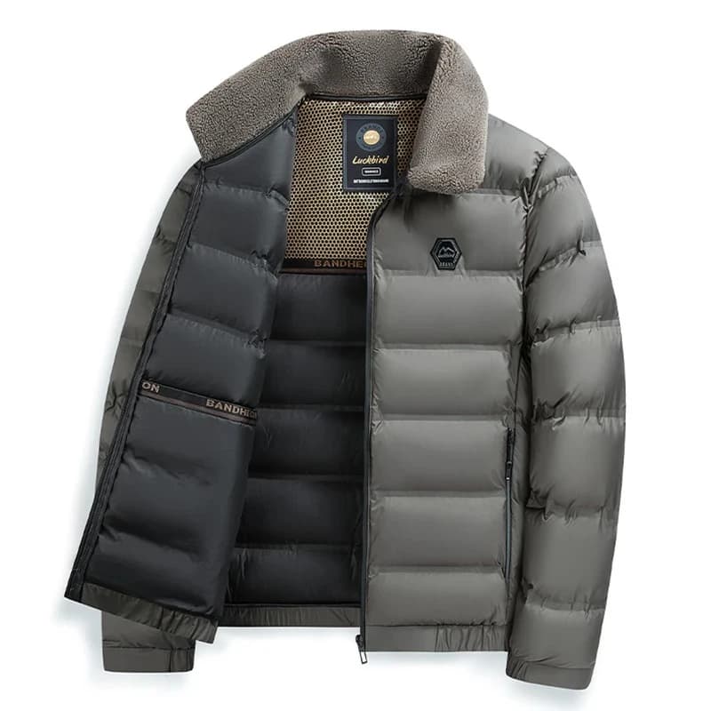 Fur Collar Parkas Men Winter Thicken Casual Outwear Parka Jacket Men's Slim Outwear Waterproof Warm Outwear Padded Puffer Coat