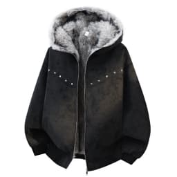 Mens Simple Fashion Parkas Versatile High Grade Parkas New Mens Fleece Lined Thickened Washed Coat Brand Loose Fashion Coat