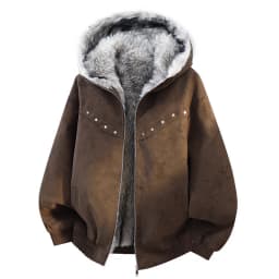 Mens Simple Fashion Parkas Versatile High Grade Parkas New Mens Fleece Lined Thickened Washed Coat Brand Loose Fashion Coat