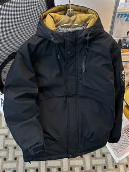 Men's Winter Thickened down Cotton Jacket Hooded Bread Coat Youth Fashion Warm Long Sleeve Zipper Closure Color Casual ...
