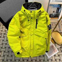Men's Winter Thickened down Cotton Jacket Hooded Bread Coat Youth Fashion Warm Long Sleeve Zipper Closure Color Casual ...