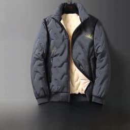 Men's Fleece Lined Basketball Jacket Thickened Cotton Padded Warm Sporty Outerwear Fashionable Urban Style Long Sleeve Coat