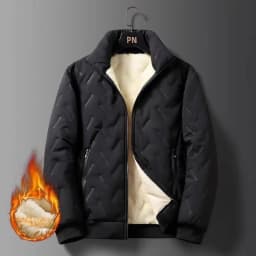 Men's Fleece Lined Basketball Jacket Thickened Cotton Padded Warm Sporty Outerwear Fashionable Urban Style Long Sleeve Coat