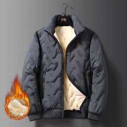 Men's Fleece Lined Basketball Jacket Thickened Cotton Padded Warm Sporty Outerwear Fashionable Urban Style Long Sleeve Coat