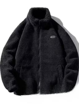 Winter Thickened Warm Cotton Jacket Men's Style Simple Lamb Velvet Stand Collar Cotton Coat Youth Fashion Casual Wear
