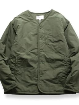 Loose Fit Men's Outdoor Cotton Jacket Inner Liner Tagless American Military Style Workwear Waterproof Long Sleeve V-Neck Coat