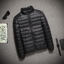 Self-Heating Thermal Inner Lightweight Windproof Warm Stitching Stand Collar Cotton Jacket Men's Autumn Winter Clothing