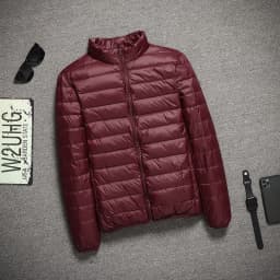Self-Heating Thermal Inner Lightweight Windproof Warm Stitching Stand Collar Cotton Jacket Men's Autumn Winter Clothing