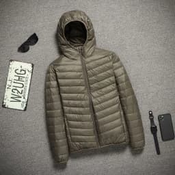 Self-Heating Thermal Inner Lightweight Windproof Warm Stitching Stand Collar Cotton Jacket Men's Autumn Winter Clothing