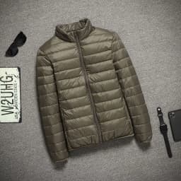Self-Heating Thermal Inner Lightweight Windproof Warm Stitching Stand Collar Cotton Jacket Men's Autumn Winter Clothing
