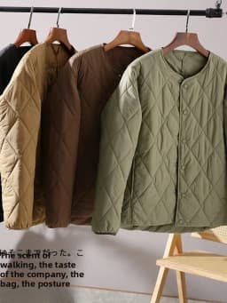 Men's Vintage American Style Cotton Jacket No Collar Warmth Outdoor Casual Fashion Standard Fit Polyester Fiber Pure Color