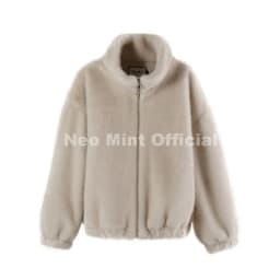 Neo Mint Hot Street Fashion Girls Luxury Fuzzy Mink Fur Bomber Jacket Women Winter Oversized Chunky Faux Fur Coat Warm Outerwear