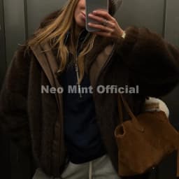 Neo Mint Hot Street Fashion Girls Luxury Fuzzy Mink Fur Bomber Jacket Women Winter Oversized Chunky Faux Fur Coat Warm Outerwear
