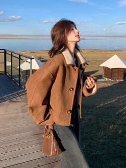 Double-Sided Wear Faux Suede Women's Jacket Autumn Winter 2025 New Small Size Spring Fall Versatile Faux Lamb Fur Coat
