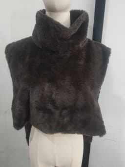 Women Brown Faux Fur Open Front Cardigan Coat Long Sleeve Collarless Loose Plush Outerwear Lady Elegant Winter Warm Furry Jacket