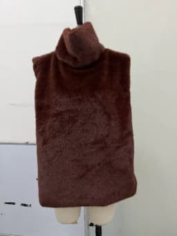 Women Brown Faux Fur Open Front Cardigan Coat Long Sleeve Collarless Loose Plush Outerwear Lady Elegant Winter Warm Furry Jacket