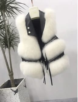 Fur Coat Women's Vest Short Clothing Autumn Winter Patchwork Slim Fashion Versatile