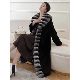 Women's velvet mink coat long winter warm trench shawl fur coat whole mink