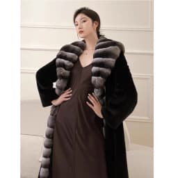 Women's velvet mink coat long winter warm trench shawl fur coat whole mink