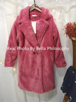 Bella Philosophy Women Winter Faux Fur Warm Long Coat Long Sleeve Female Thick Teddy Bear Coat Casual Loose Oversize Outwears