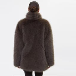 Oversized Women Faux Mink Fur Coat Reversible Collar Mid‑Length Warm Plush Autumn Winter Elegant Outerwear With Decorative Wais