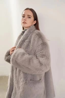 Oversized Women Faux Mink Fur Coat Reversible Collar Mid‑Length Warm Plush Autumn Winter Elegant Outerwear With Decorative Wais