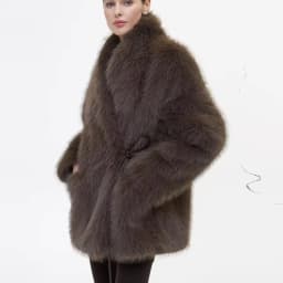 Oversized Women Faux Mink Fur Coat Reversible Collar Mid‑Length Warm Plush Autumn Winter Elegant Outerwear With Decorative Wais