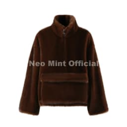 Neo Mint Iconic Chic Street Fashion Girls Faux Mink Fur Hoodies Sweatshirts Women Retro Luxury Front Zipper Eco Fur Jacket Coats