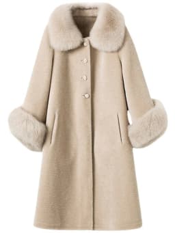 Tossy Winter Fashion Luxury Faux Fur Overcoat Women's Long Sleeve Pocket Loose High Waist Commute Coat Female Faux Fur 2025 New