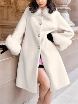 Tossy Winter Fashion Luxury Faux Fur Overcoat Women's Long Sleeve Pocket Loose High Waist Commute Coat Female Faux Fur 2025 New