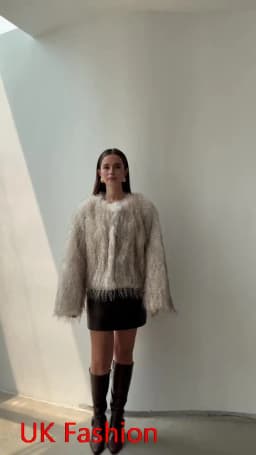 Women Faux fur coat Cropped overcoat