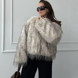 Women Faux fur coat Cropped overcoat