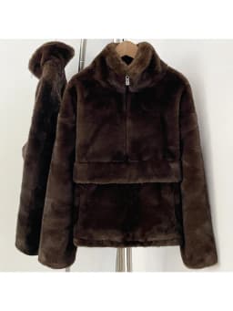 Aynaray 2026 Autumn Winter Women Faux Fur Sweatshirt Solid Brown Warm Oversized Pullover Long Sleeve Plush Fluffy Outwear Women