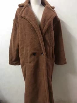 Winter Notched Collar Hairy Shaggy Faux Fur Long Teddy Coat Ivory Woman Shearling Fluffy X-Long Jackets Keep Warm Outerwear