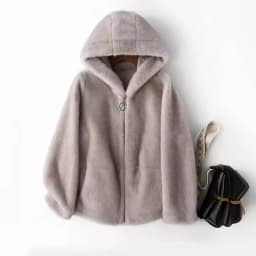 Women's Short Hooded Faux Mink Fur Coat 2026 Winter Thick Warm Zipper Plush Jackets Female High Quality Solid Thermal Outerwear
