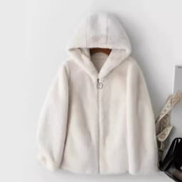 Women's Short Hooded Faux Mink Fur Coat 2026 Winter Thick Warm Zipper Plush Jackets Female High Quality Solid Thermal Outerwear