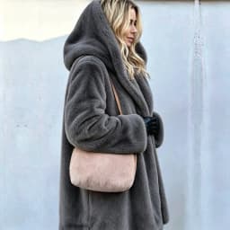 Women Faux Fur Coats Jackets Hooded Mid Length Coat Thick Warm Y2k Streetwear Jacket Elegant Work Outerwear Autumn Winter