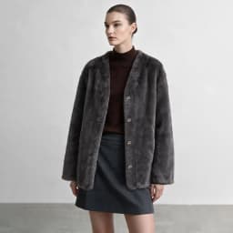 Amii V-Neck Faux Fur Coat Long Sleeve Warm Casual Minimalist Luxury Soft 2026 Winter Women's Fur Coat 12644057
