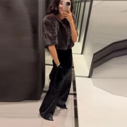 Luxury Solid High Waist Faux Fur Coat Women Elegant Half Sleeve Round Neck Regular Shoulder Thicken Jacket New Female Party Wear