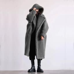 Women Lamb Wool Coats Faux Fur Hooded Long Maxi Coat Turn Down Collar Work Open Stitch Elegant Warm Thick Autumn Winter