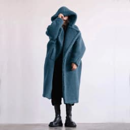 Women Lamb Wool Coats Faux Fur Hooded Long Maxi Coat Turn Down Collar Work Open Stitch Elegant Warm Thick Autumn Winter