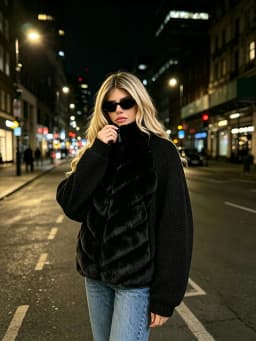 Fashion Faux Fur Knitted Coats Women's Full Sleeves Zipper Stand Collar Jackets 2026 New Ladies Autumn Winter Casual Outwear