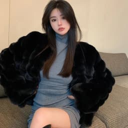 Fashion Round Neck Faux Mink Fur Coat Women Autumn Winter Warm Fluffy Cropped Outerwear Woman Elegant Party Wear Plush Jacket