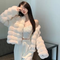 Fashion Round Neck Faux Mink Fur Coat Women Autumn Winter Warm Fluffy Cropped Outerwear Woman Elegant Party Wear Plush Jacket