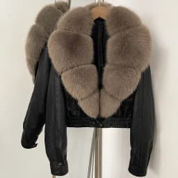 DEBAIOR Women Faux Leather Short Jacket with Faux Fur Collar Luxury Winter Warm Cropped Coat New Long Sleeve Casual Outerwear